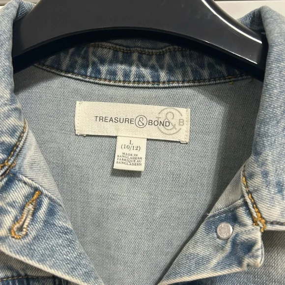 Treasure & Bond Kids Denim Jacket with Yellow and Black Smiley - Picture 3 of 7